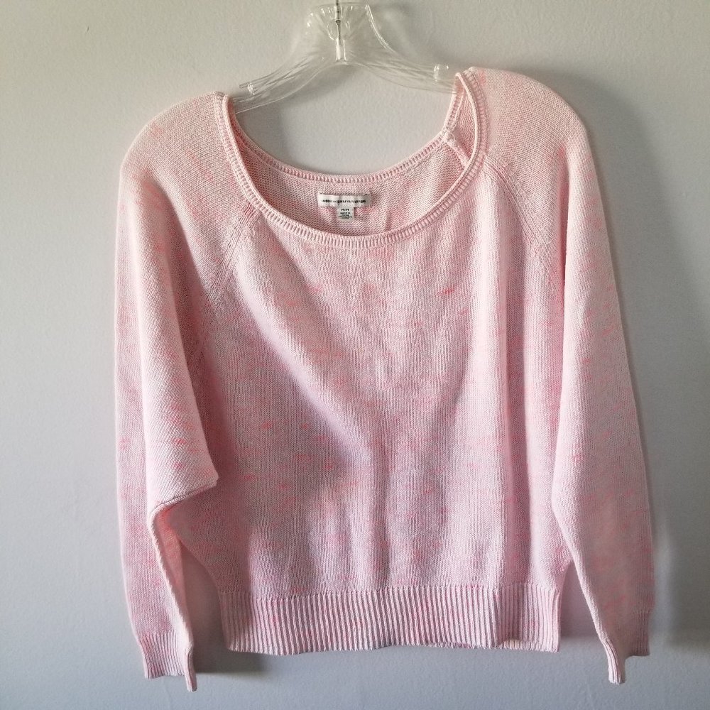 AEO Pink Lightweight Crop Sweater Med.